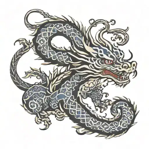 Dragon In Russian Carpet Style