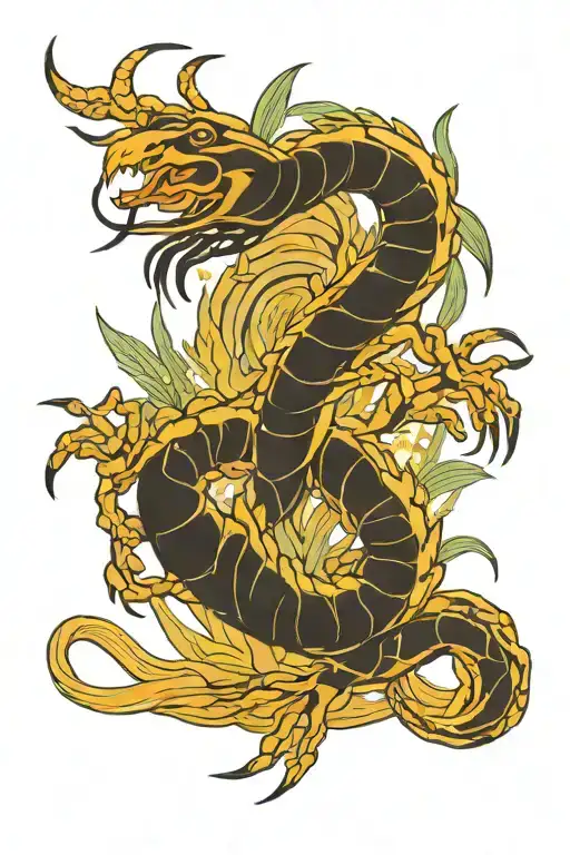 Mythical Scorpion In A Spider Lily Circle