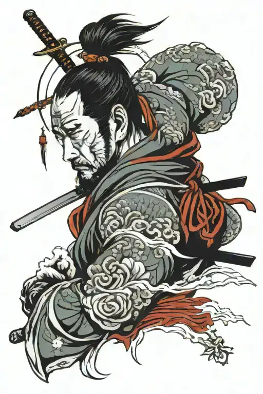 Irezumi Samurai Back Tattoo Design