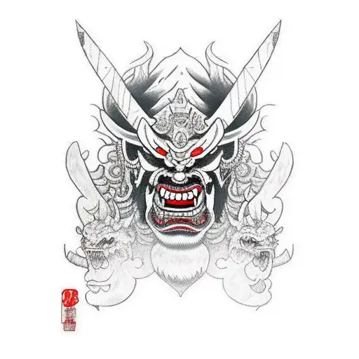 Oni Mask With Sword