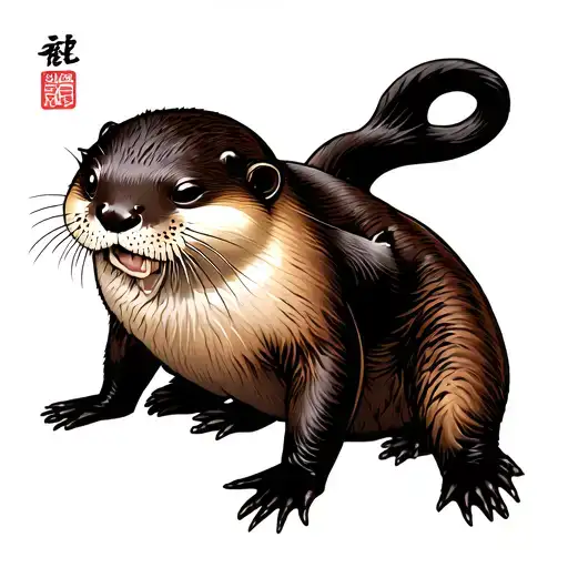 Yakuza Otters Representing A Dad