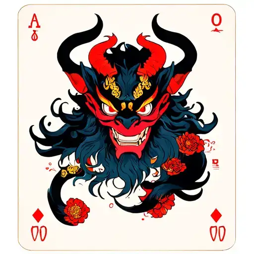 Demon Oni Playing Card