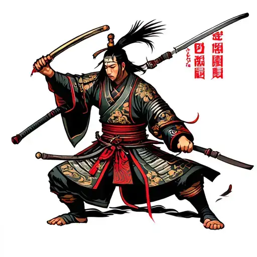 Samurai Warrior Battling