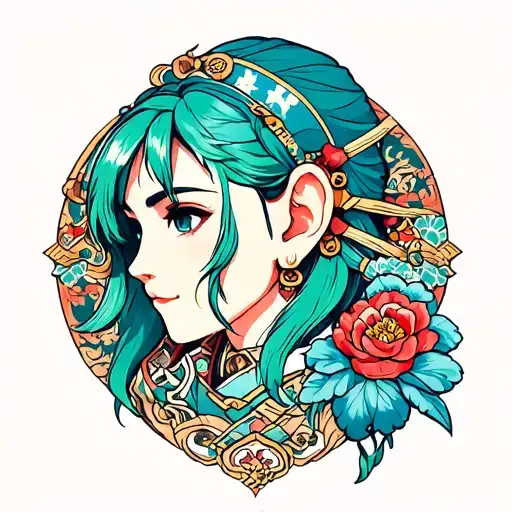 Zelda Behind Ear Tattoo Design