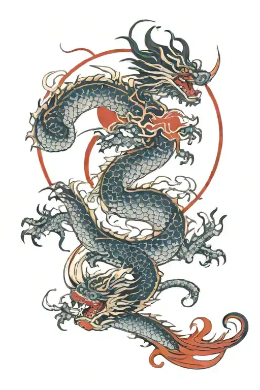 Blood Moon Dragon Flying