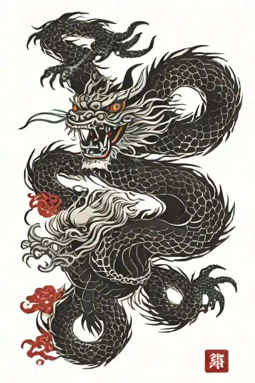 Blood Moon Dragon Flying