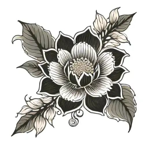 Sakura And Lotus Flower