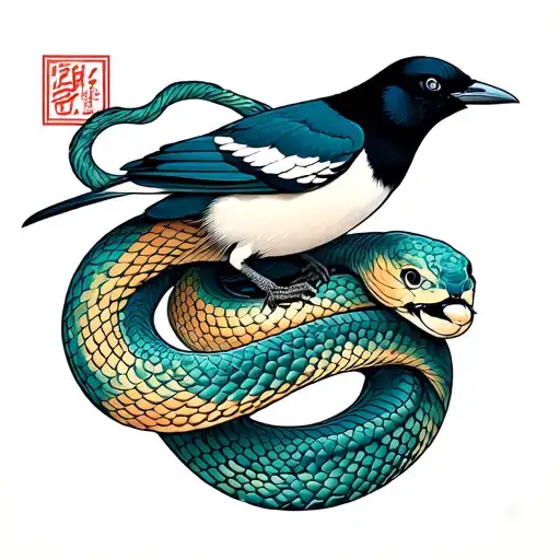 Magpie Wrap In Snake Coiled