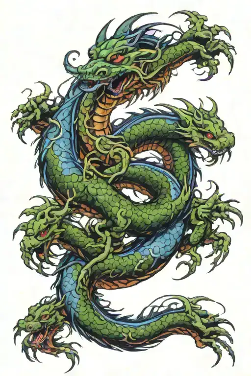 Dragon Wrapped Loosely Vines Growing