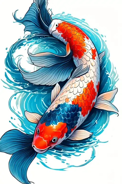 Koi Fish Swimming
