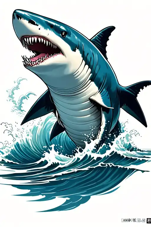 Shark Breaching Water