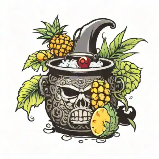 Witch Cauldron Pineapple Cherries Coconut