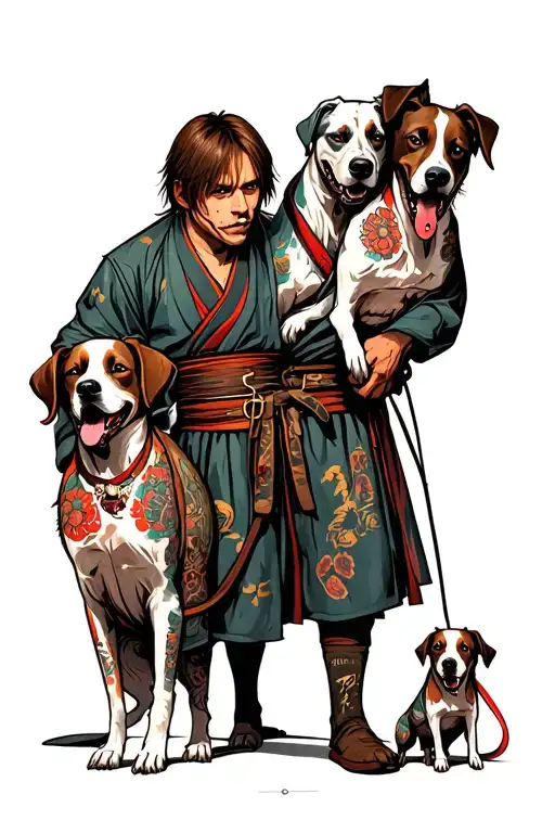 Leon Kennedy Holding Zombie Dogs On A Leash Being Held