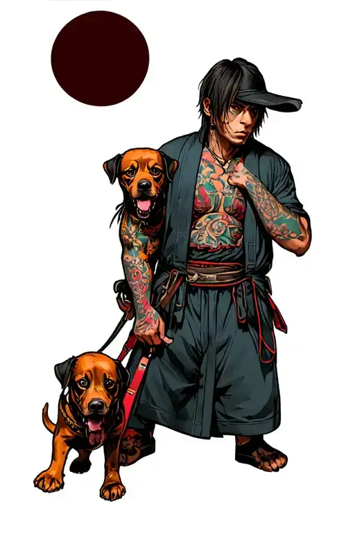 Leon Kennedy Holding Zombie Dogs On A Leash
