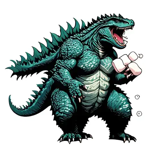 Godzilla Eating Marshmellows