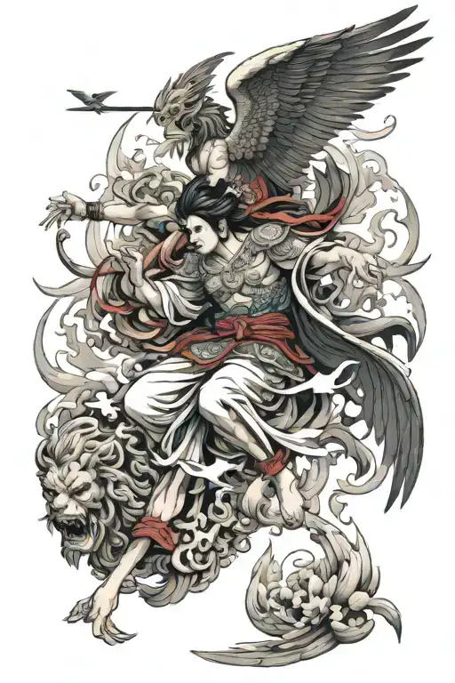 Greek Gods And Angels Flying