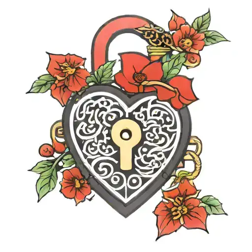Red Heart Shaped Lock