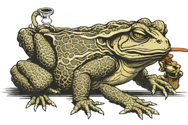 Sitting Toad Smoking A Pipe