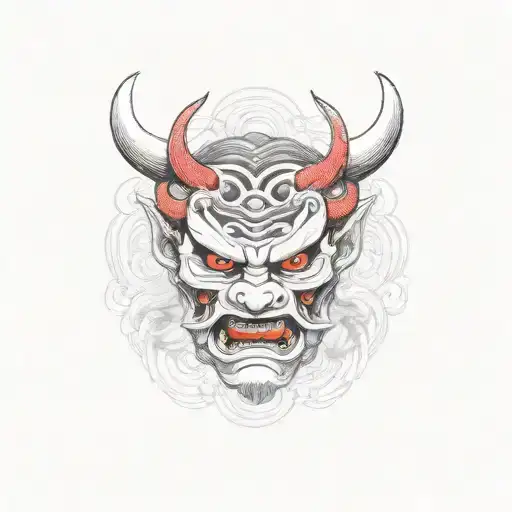 Oni Mask On Forearm
