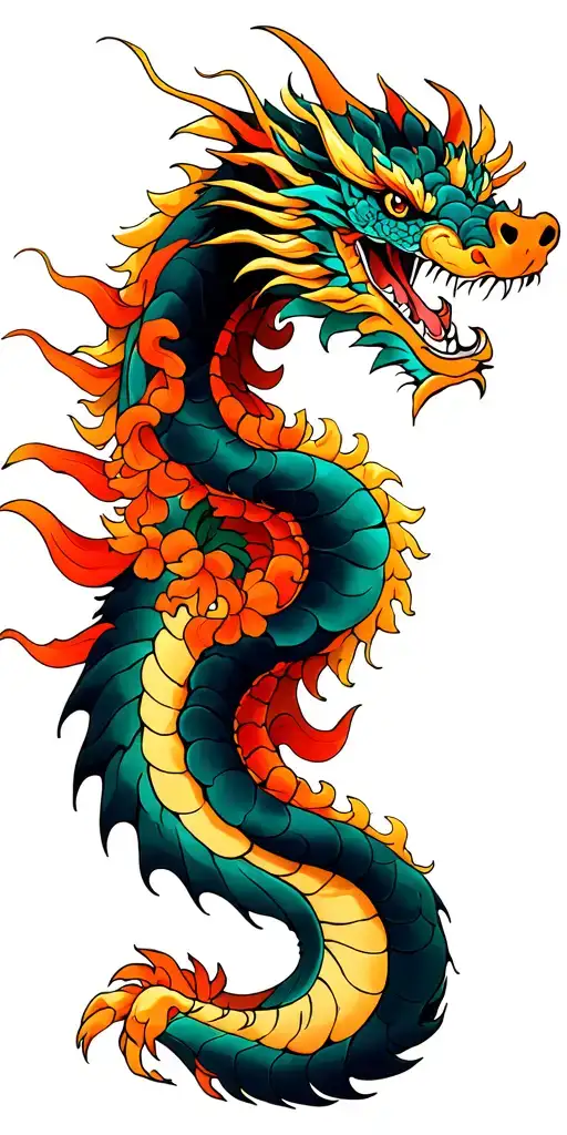 I Want Japnees Traditional Dragon Mix Up With Ecarus Fall