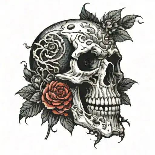 Skull Destroyed Dark Horror