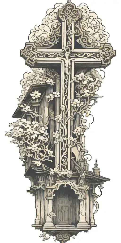 The Inside Of A Catholic Church With An Upside Down Cross