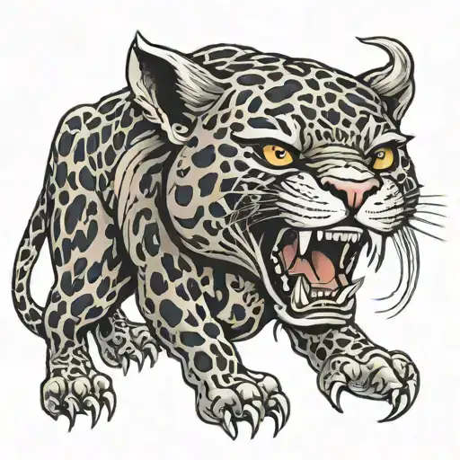 Jaguar With The Face Of A Japanese Demon