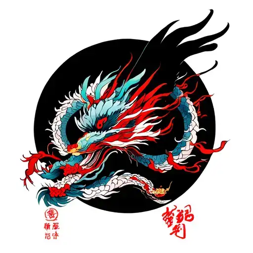 Jin Jan Dragos And Name Written