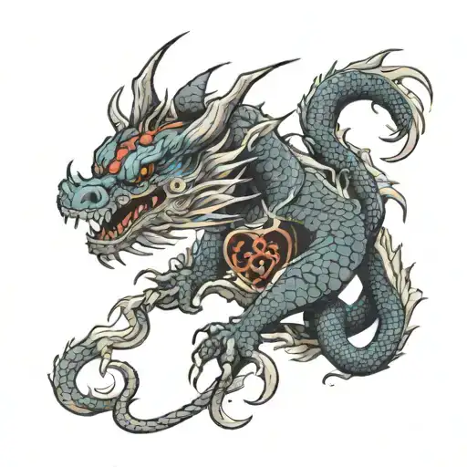 Dragon With Claws And Heart