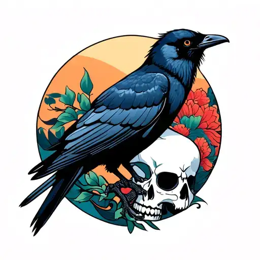 Skull And Crow
