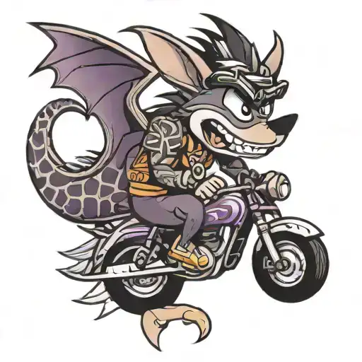 Crash Bandicoot Riding Spyro