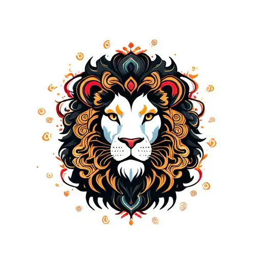Lion And Mandala Design