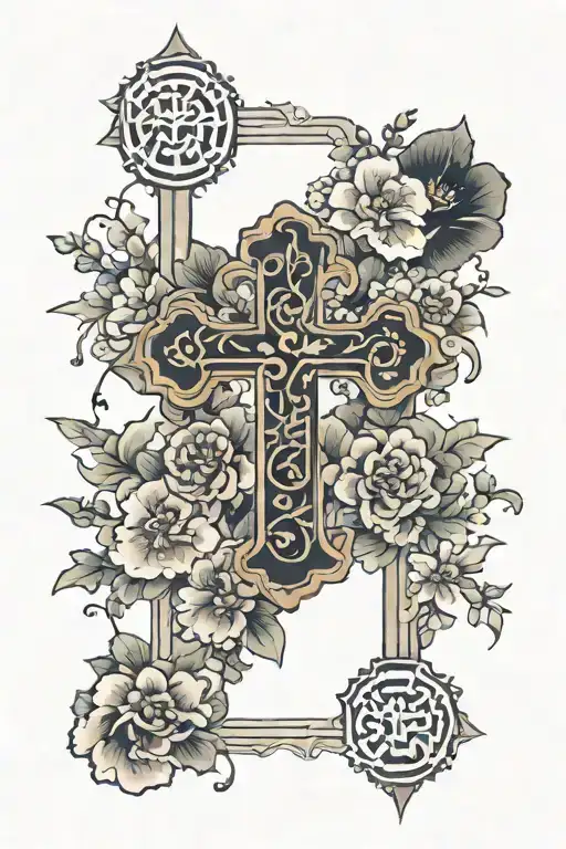 Floral Christian Cross