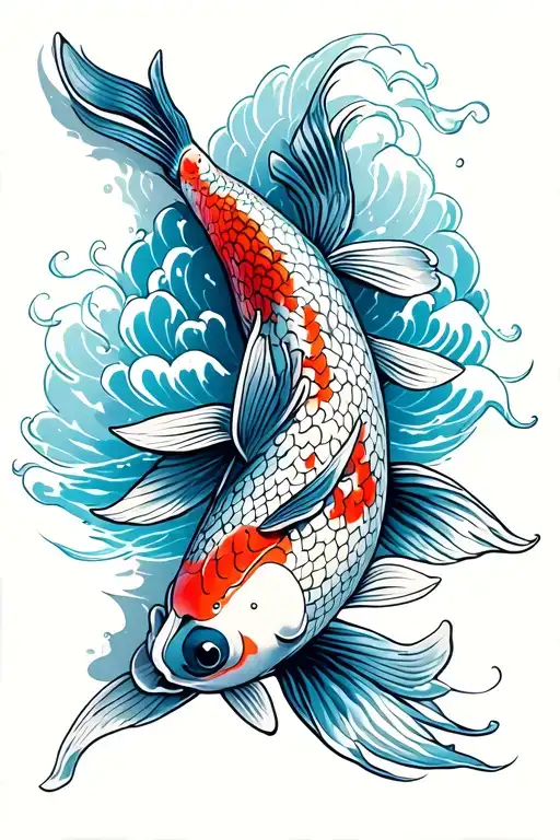 Koi Fish Swimming