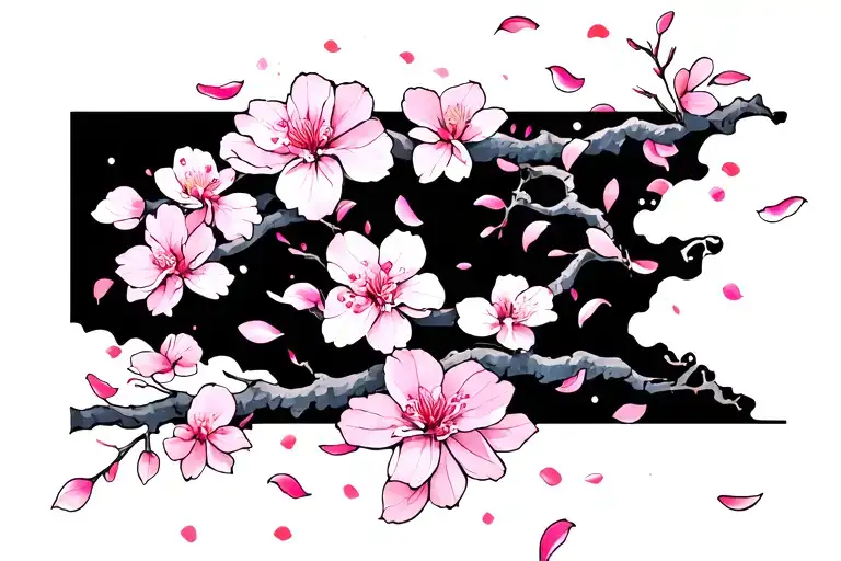 Cherry Blossom Petals Falling