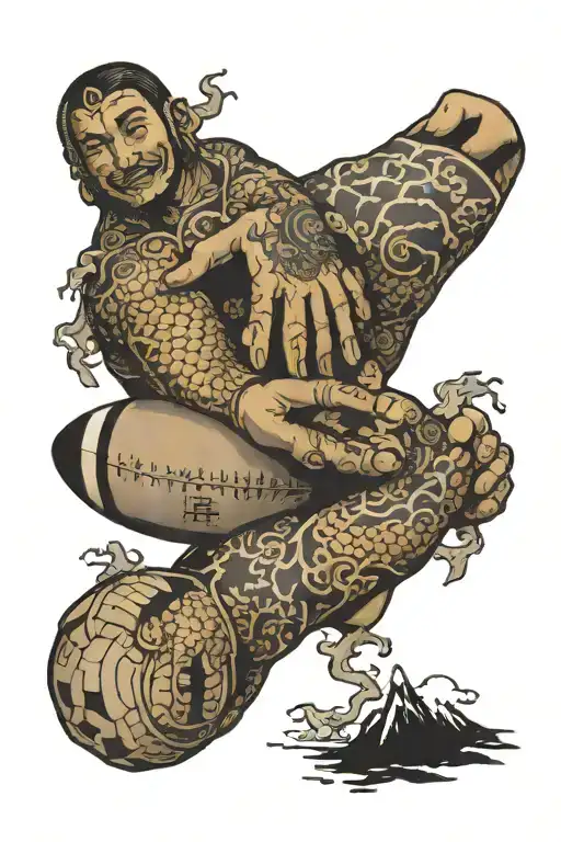 Gods Hand Holding Football