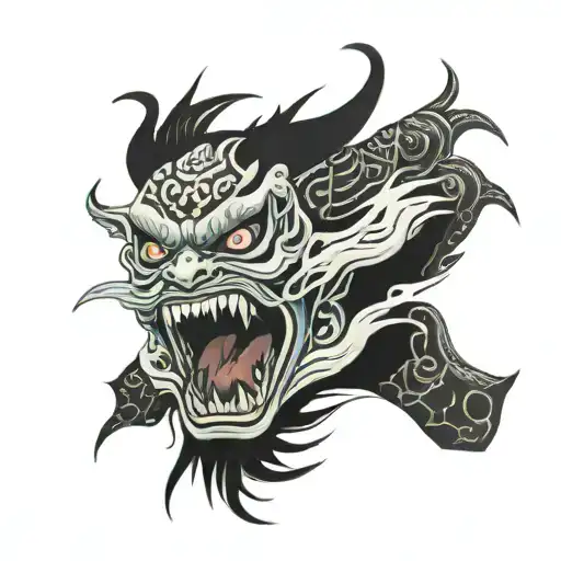 Man Screaming Wearing Mask Fighting Off Inner Demons