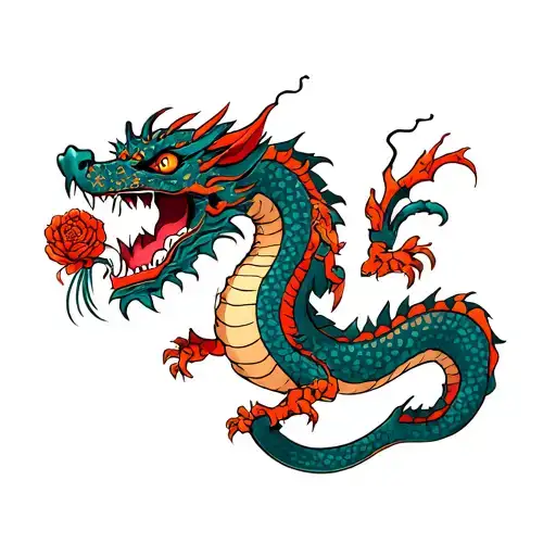 Dragon With Rosario In His Hand