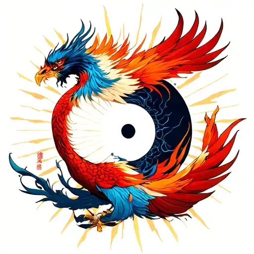 Ave Fenix In Yin Yan Between Rays