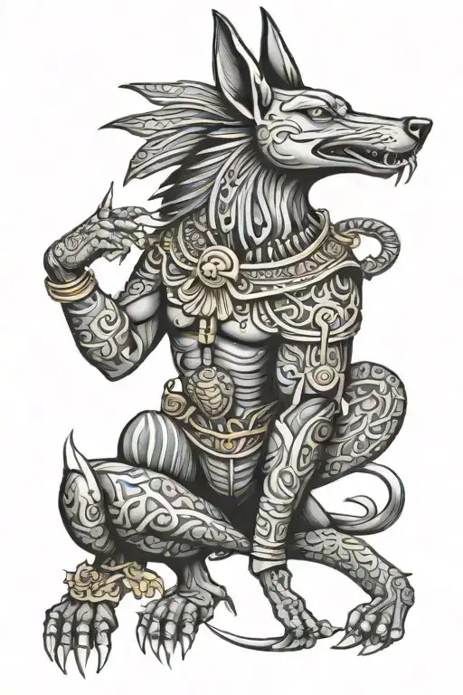 Anubis Sleeve Tattoo Design Inspired