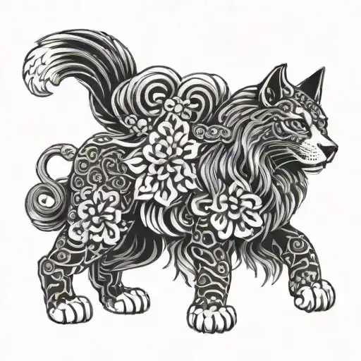 African Lion And Fox Protection Symbol