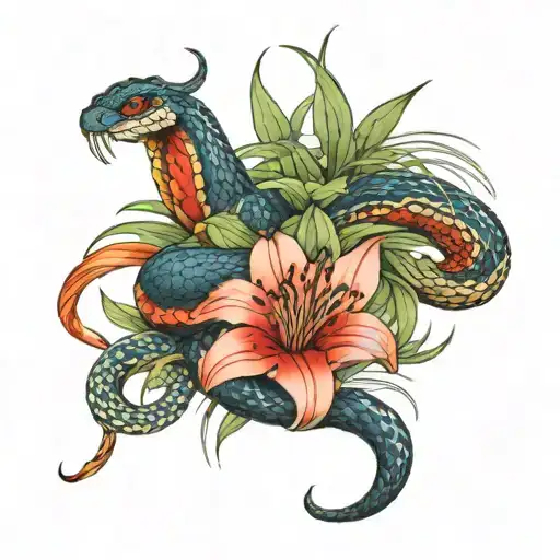 Snake And Spider Lily Flower