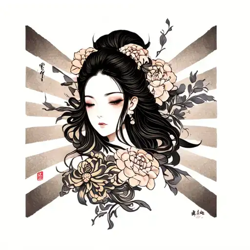 Blackout Arm Sleeve With A Female Face