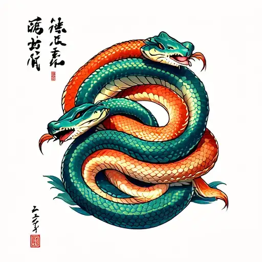 3 Snakes Protect One Chils