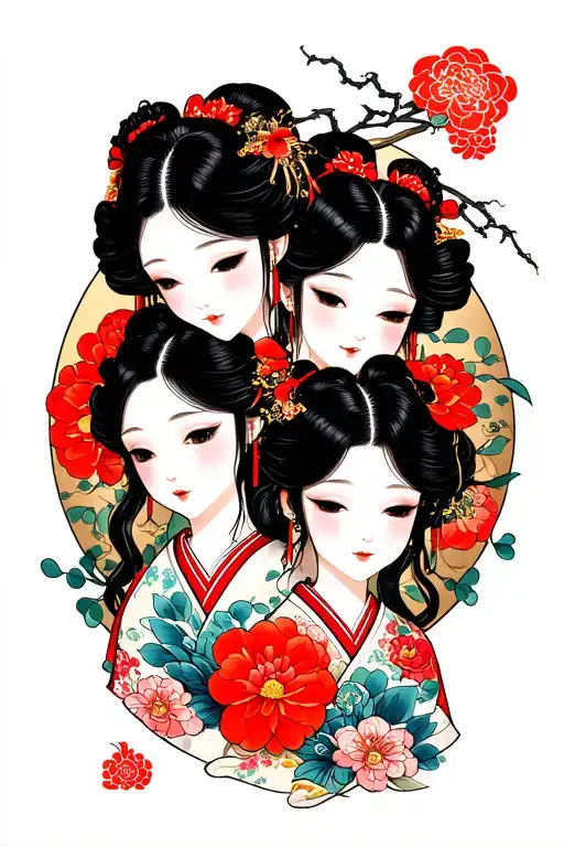 Japanese Traditional Arm Sleve 3 Daughters