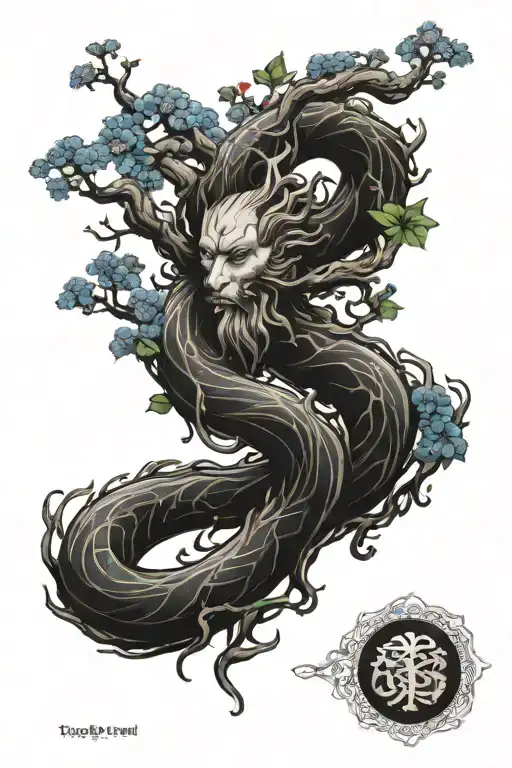 Yggdrasil Rebirth Tattoo Male Shoulder Piece