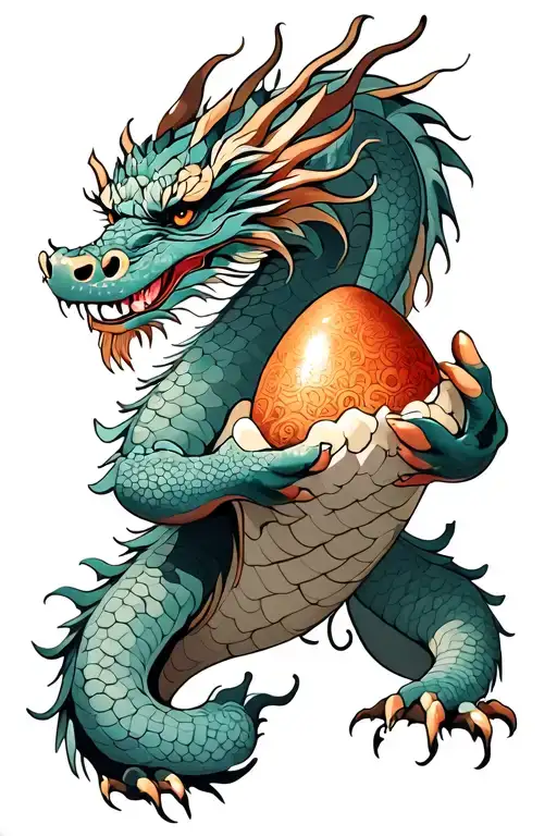 Dragon Holding Egg
