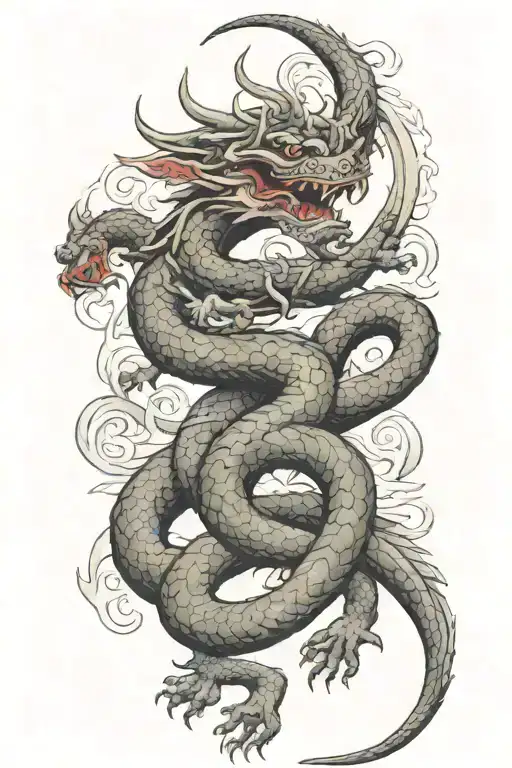 Maori Riding A Dragon