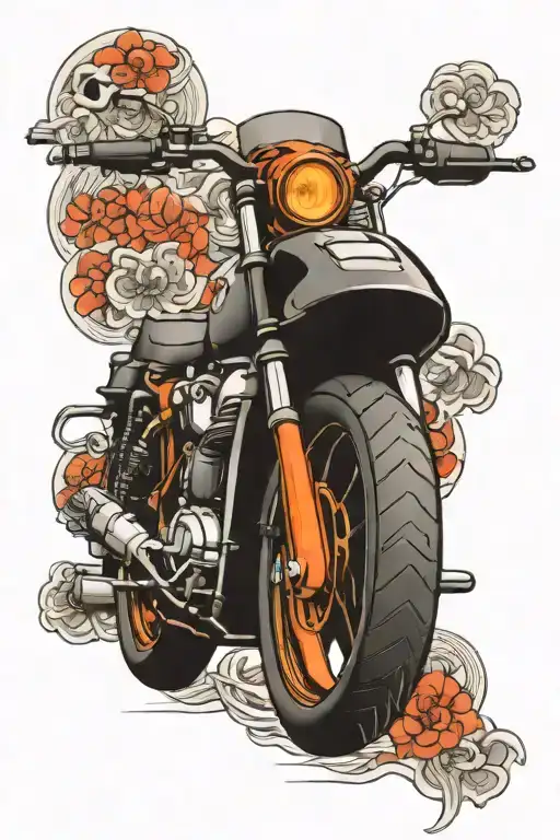 Motocycle And Technical Drawing