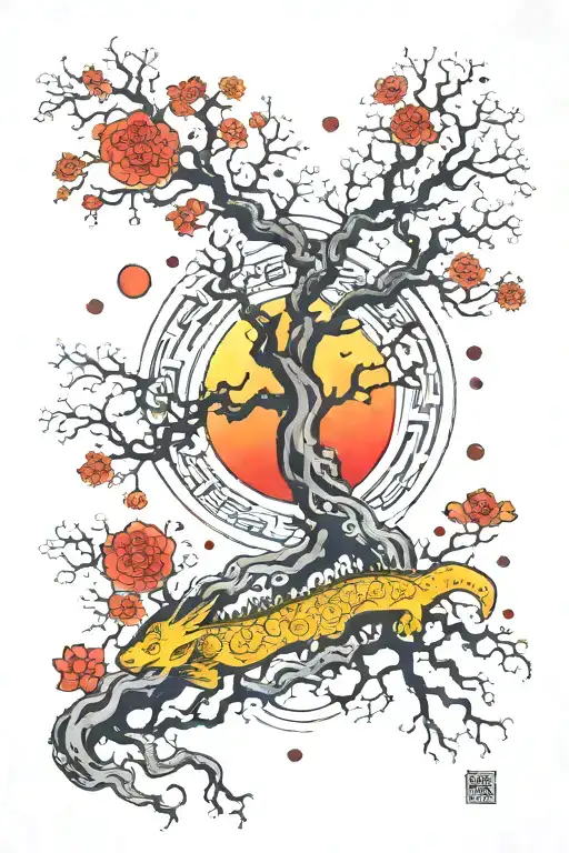 Cosmic Tree With Creatures Lurking